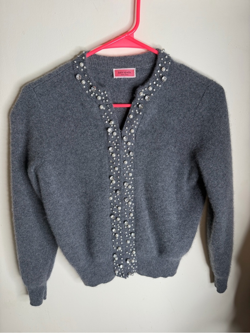 kate spade Gray Embellished Cardigan